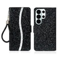 thumbnail image 1 of Leather For Samsung Galaxy S26 Ultra 5G Case 6.9",Glitter Sparkly Bling Flip Wallet Leather Case With Card Holder Shockproof Kickstand Protective Phone Cases Cover,Black,For Galaxy S26 Ultra 5G, 1 of 7