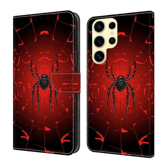 Leather For Samsung Galaxy S26 Ultra 5G Wallet Case Crystal Material Painted Pattern, Wallet For Women Men Card Holder Magnetic Clasp Kickstand Folio Case,Color-6,For Galaxy S26 Ultra 5G