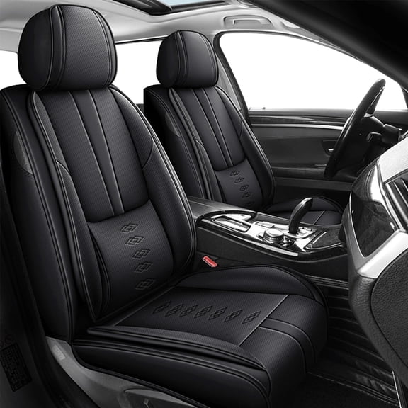 Leather Seat Covers for Honda Most 98% Cars SUVs,Premium Car Seat Covers Front Set,Waterproof Car Seat Protectors with Airbag,Comfort Interior Cover Seats for Cars(Black)