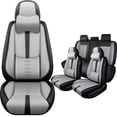 thumbnail image 1 of Leather Seat Covers Fit for Jeep 98% Car Models,Car Seat Covers Full Set,Waterproof Car Seat Cushions with Airbag,Automotive Interior Accessories(Black+Grey,Pillows), 1 of 7