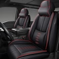 thumbnail image 1 of Leather Seat Covers Fit for Mazda 98% Car Models,Car Seat Covers Front Set,Waterproof Car Seat Cushions with Airbag,Seat Cover for Cars(Black+Red,Pillows), 1 of 7