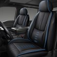 thumbnail image 1 of Leather Seat Covers Fit for Mazda 98% Car Models,Premium Car Seat Covers Front Set,Waterproof Car Seat Cushions with Airbag,Seat Cover for Cars(Black+Blue), 1 of 6