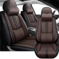 thumbnail image 1 of Leather Seat Covers Fit for Nissan 96% Models,Car Seat Covers Front Set,Waterproof Car Seat Cushions with Airbag,Seat Cover for Cars(Black+Brown,Pillows), 1 of 6