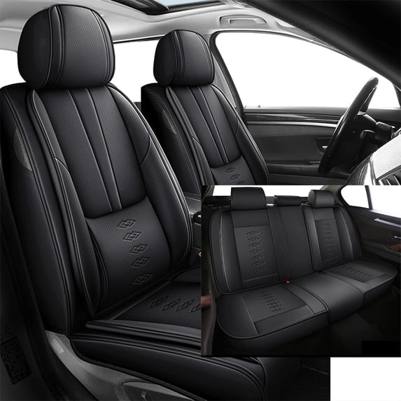 Leather Seat Covers Fit for Honda 96% Models,Premium Car Seat Covers Full Set,Waterproof Car Seat Cushions with Airbag,Seat Cover for Cars(Black)