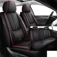 thumbnail image 1 of Leather Seat Covers Fit for Jeep 96% Models,Premium Car Seat Covers Full Set,Waterproof Car Seat Cushions with Airbag,Seat Cover for Cars(Black+Red), 1 of 7