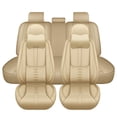 thumbnail image 1 of Leather Seat Covers for Honda 96% Models,Car Seat Covers Full Set,Waterproof Car Seat Protectors with Airbag,Interior Cover Seats for Cars(Beige,Pillows), 1 of 8