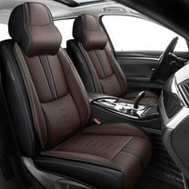 Leather Seat Covers for Hyundai Most 98% Cars SUVs,Car Seat Covers Front Set,Waterproof Car Seat Protectors with Airbag,Comfort Interior Cover Seats for Cars(Black+Brown,Pillows)
