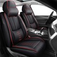 thumbnail image 1 of Leather Seat Covers for Kia Most 98% Cars SUVs,Car Seat Covers Front Set,Waterproof Car Seat Protectors with Airbag,Comfort Interior Cover Seats for Cars(Black+Red,Pillows), 1 of 6