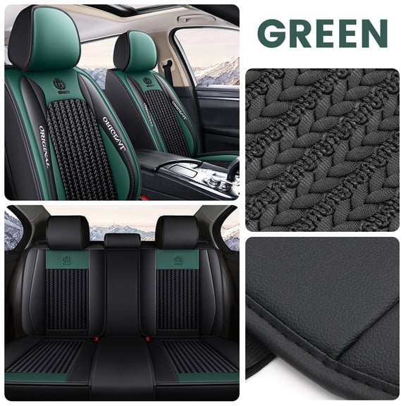 Audew General 5-Seat Car Seat Cover Set, Breathable Long-lasting Leather General Fit for SUV Sedan Easy Installation Multiple Color Options