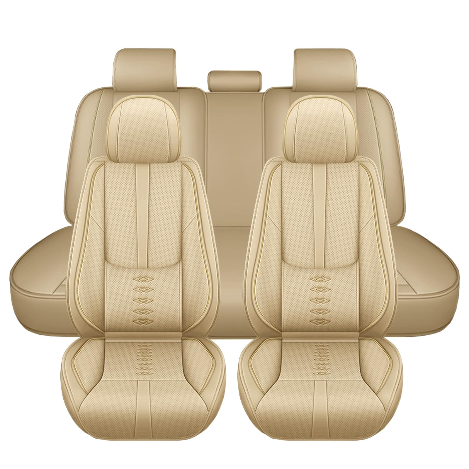 Leather Seat Covers for Subaru Most 98% Cars SUVs,Premium Car Seat Covers Full Set,Waterproof Car Seat Protectors with Airbag,Comfort Interior Cover Seats for Cars(Beige)