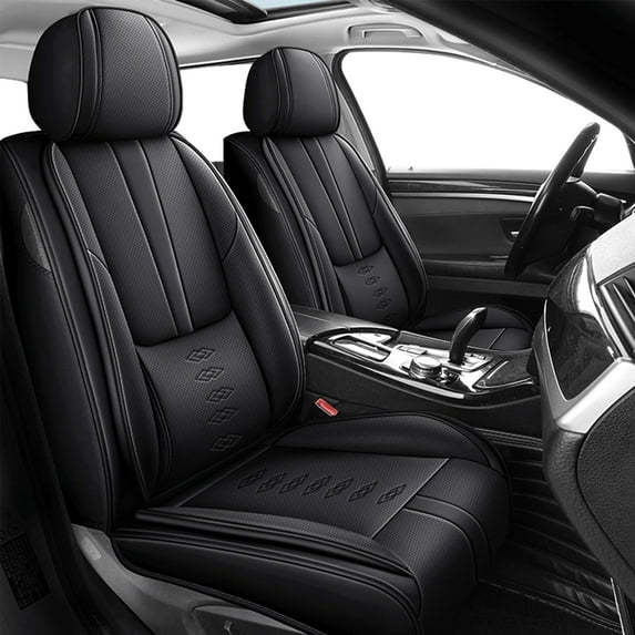 Leather Seat Covers for VW Most 98% Cars SUVs,Premium Car Seat Covers Front Set,Waterproof Car Seat Protectors with Airbag,Comfort Interior Cover Seats for Cars(Black)