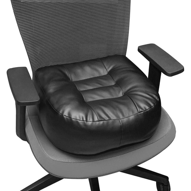 Leather Seat Cushion ExtraThick Booster Perfect for Office Chair to