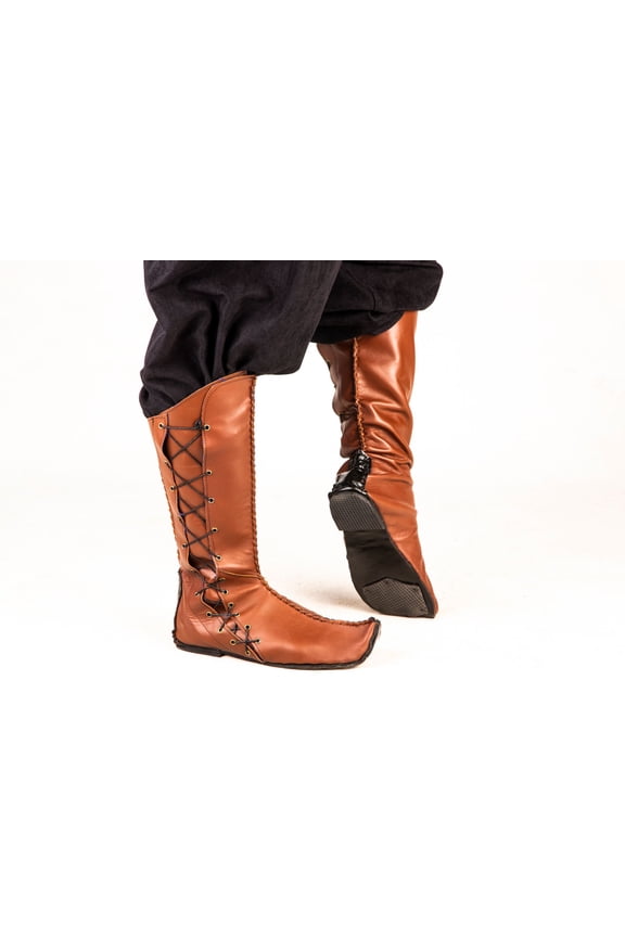 Leather Seljuk Boots Medieval Style Renaissance boots Reenactment historical Shoes For Unisex Adults Christmas Gift