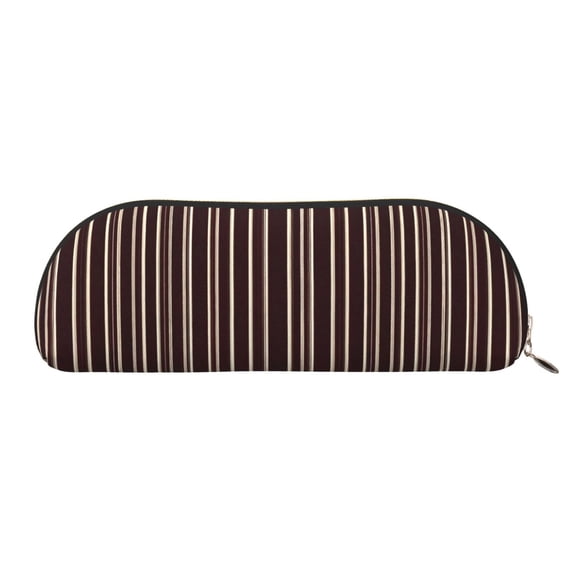 Leather Semi-Circular Storage Bag 7.5×2.6×1.4in Single Pocket Design ...