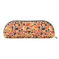 thumbnail image 1 of Leather Semi-Circular Storage Bag 7.5×2.6×1.4in Single Pocket Design Semi-Circular Shape Can Be Used As A Storage Pen Makeup Bag Leopard Skin Print Style Orangered_3, 1 of 7