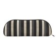 thumbnail image 1 of Leather Semi-Circular Storage Bag 7.5×2.6×1.4in Single Pocket Design Semi-Circular Shape Can Be Used As A Storage Pen Makeup Bag Pale Violet Grey Stripe_2, 1 of 7