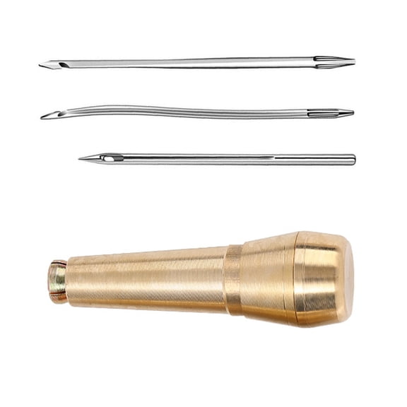 Leather Sewing Awl Needle with Handle Sewing Awl Leather Craft Needle Leatherworking Tool for Thick Canvas Shoe Repair
