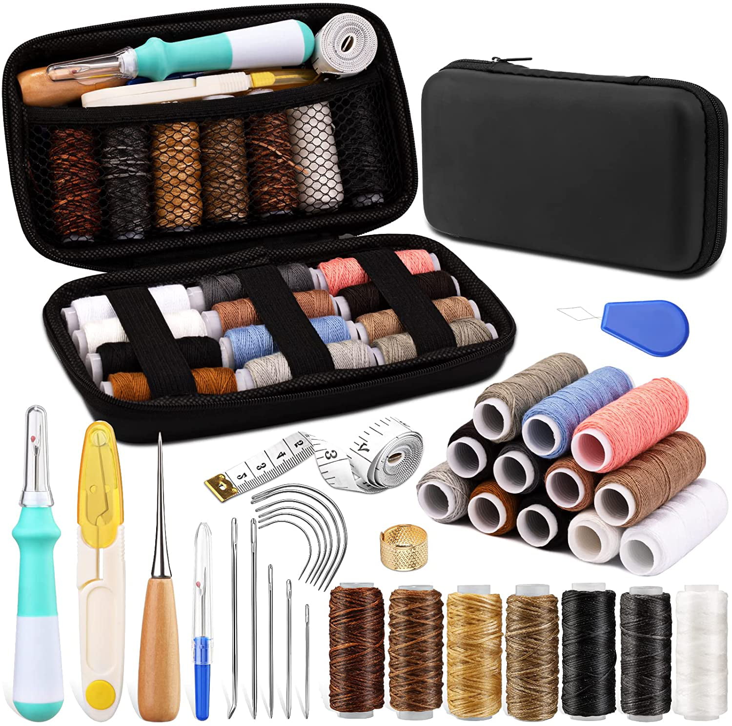 MORFEN Leather Sewing Kit, 38 Pcs Leather Working Kit, Leather Sewing Upholstery Repair