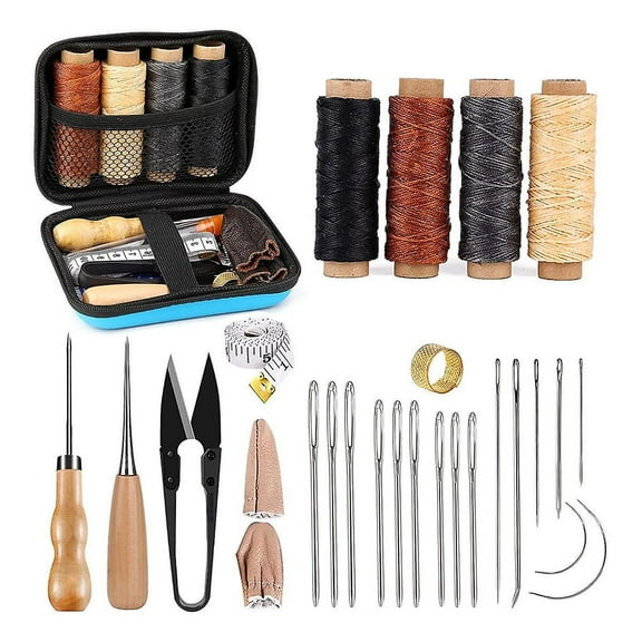 Leather Sewing Kit, Leather Working Tools and Supplies, Leather Working Kit Waxed Thread, Leather U