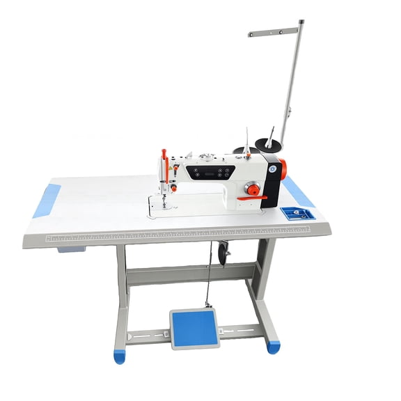 Leather Sewing Machine for Upholstery and Bag Making, 750W Industrial Lockstitch Sewing Machine with Table Stand, Heavy Duty Commercial Sewing Machine, 220V