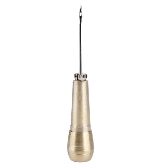Leather Sewing Tool 3 Needles Copper Handle Sewing Awl Leather Shoe Repair Tool Handle Needles Sewing Awl
