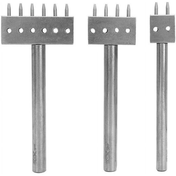 Leather Sewing Tool With Different Claw Head 3Pcs Spacer Hole Punch Tool Set For Diy Lacing Sewing Chisel Leather Craft(8Mm)