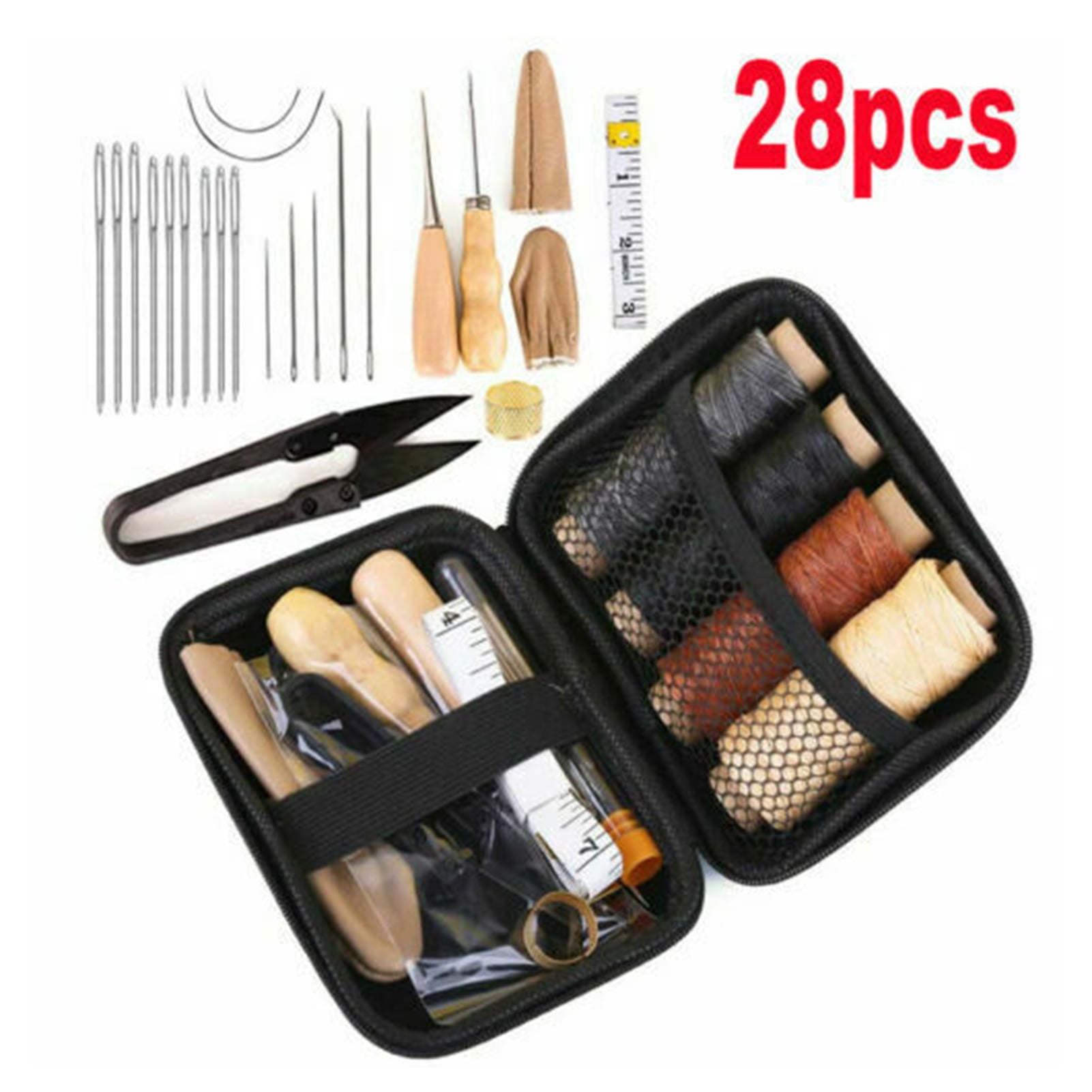 Leather Sewing,Tools Kit Awls 28pcs Leather Tools Leather Tools Kit Awls Thimble Waxed Kit Awls Thimble Dsfen Leather Qisuo 28pcs Leather Huiop 28pcs Rookin