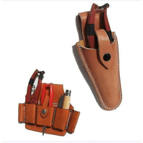 Leather Sheath Tool Holster for Electrician Scissors, Durable Pu Leather Construction Ensures Longevity, Sturdy Pliers Holster with Snap Closure for Reliable Tool Storage