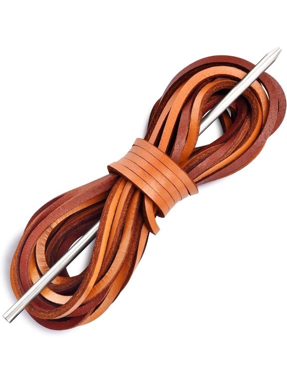 Leather Shoelace Boot Lace Boat Shoe Lacing Kit - 72 Inches Long 3.2mm (1/8") Wide - 1 and 2 Strips