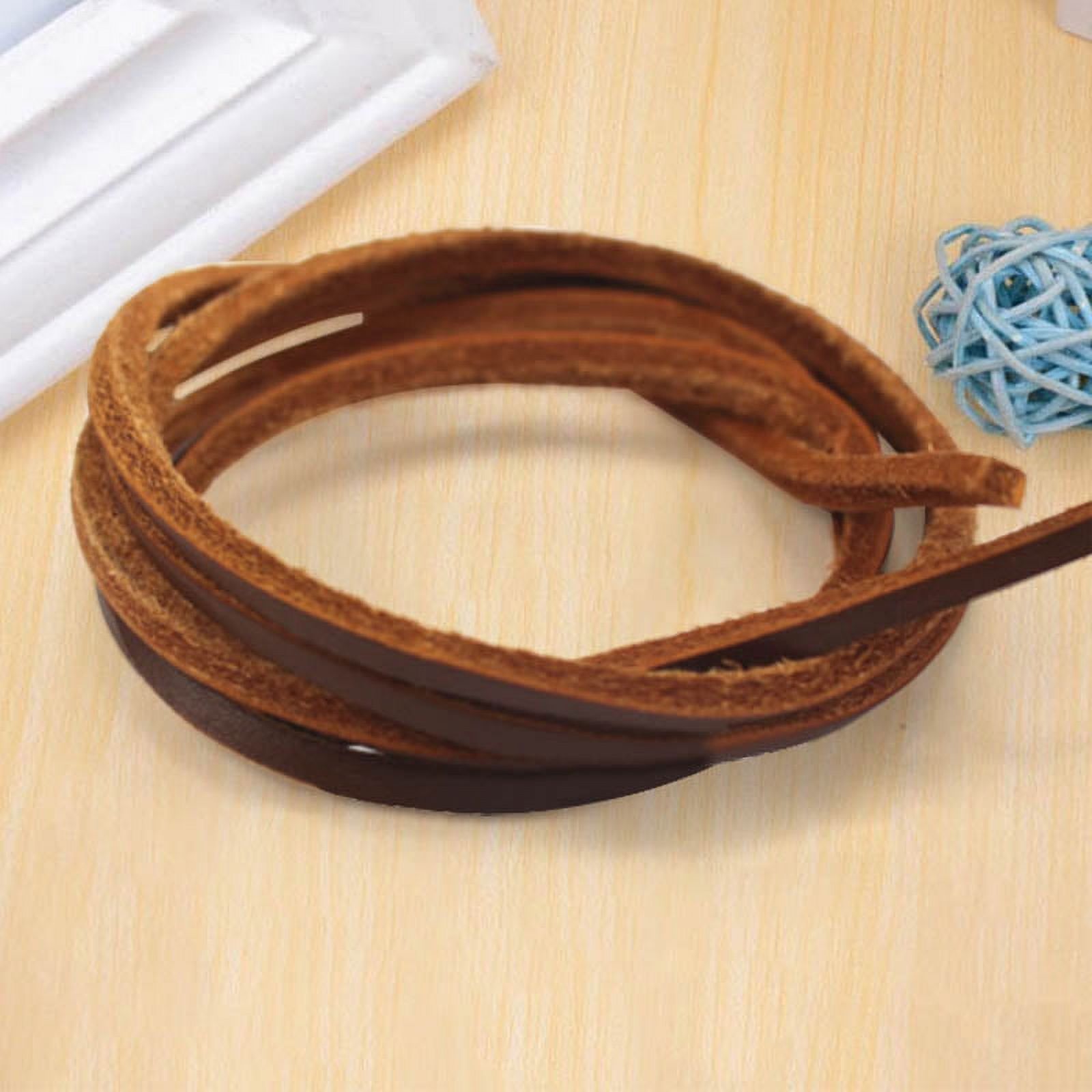 Leather Shoelaces Mens Boat Shoe Laces-Square Shoestring C9Q0 Leisure Thin K3N9 - image 1 of 9