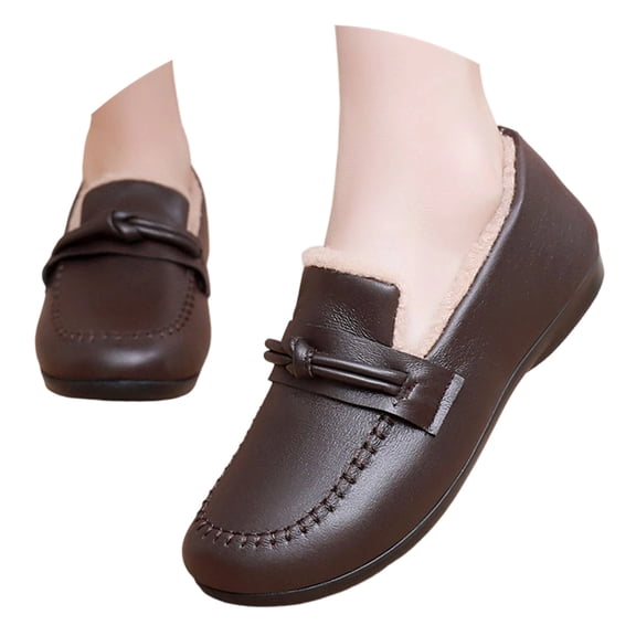Leather Shoes for Women Winter Boots Non and on Shoes Fashionable and Versatile Casual Shoes Pu 37 Size