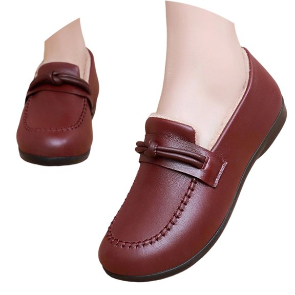 Leather Shoes for Women Winter Boots Non and on Shoes Fashionable and Versatile Casual Shoes Pu 38 Size