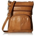 thumbnail image 1 of Leather Shoulder Bag Handbag Purse Cross Body Organizer Wallet Multi Pockets (Light Brown), 1 of 6