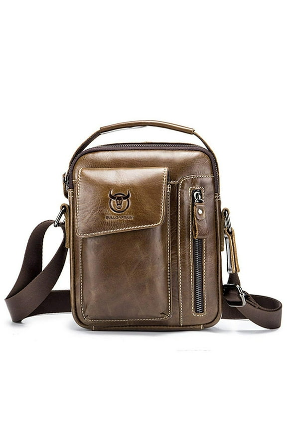 Leather Shoulder Bag Sling Bag Men Small Crossbody Bag for Men Everyday Casual Travel Messenger Bag Handbag