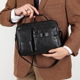 thumbnail image 1 of Leather Shoulder Bag, Spacious Crossbody Handbag with Adjustable Strap, Multi Pocket Large Capacity Purse for Travel, Work, Shopping, Daily Use and Fashion Casual Style, 1 of 6