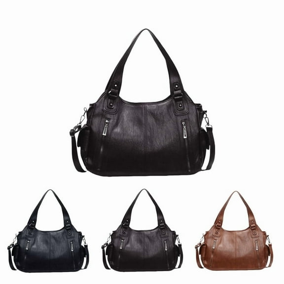 Leather Shoulder Bag for Women,Large Capacity Tote Handbags for Women,Work Purses for Women,Minimalist Crossbody Bag for Women with Adjustable Shoulder Strap,Large Daily Shoulder Bags.(Coffee)