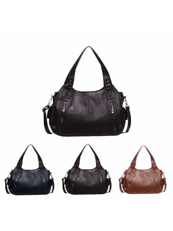 Leather Shoulder Bag for Women,Large Capacity Tote Handbags for Women,Work Purses for Women,Minimalist Crossbody Bag for Women with Adjustable Shoulder Strap,Large Daily Shoulder Bags.(Coffee)