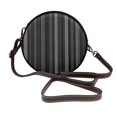thumbnail image 1 of Leather Shoulder Round Bag 7.1×2.36in Fashion Casual Crossbody Bag Shoulder Bag For Work Travel Business Shopping Date Pale Violet Grey Stripe_3, 1 of 5