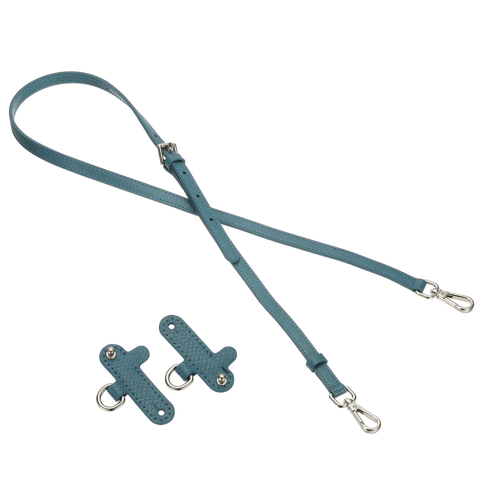 Leather Shoulder Strap, Adjustable Purse Straps Replacement Kit with Clasp for Handbag, Blue