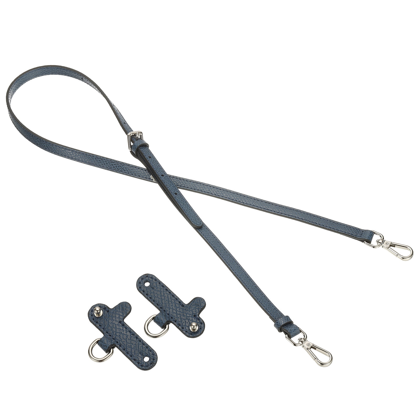 Leather Shoulder Strap, Adjustable Purse Straps Replacement Kit with Clasp for Handbag, Dark Blue