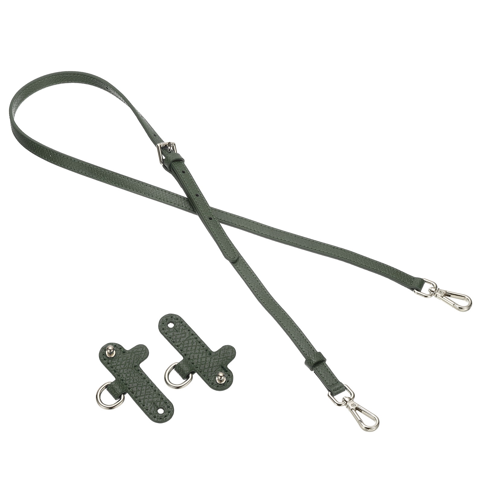 Leather Shoulder Strap, Adjustable Purse Straps Replacement Kit with Clasp for Handbag, Dark Green