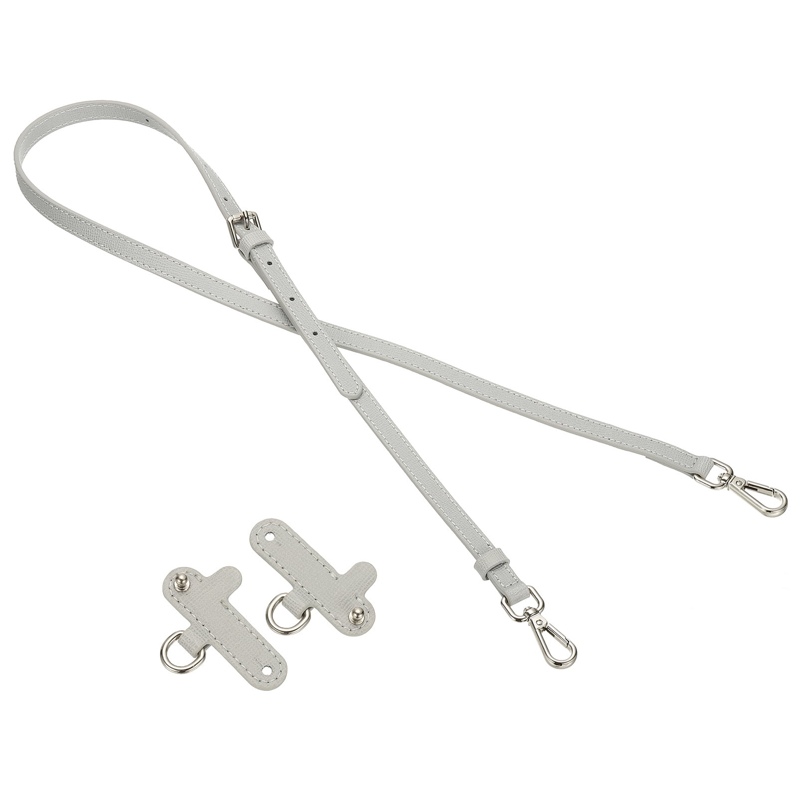 Leather Shoulder Strap, Adjustable Purse Straps Replacement Kit with Clasp for Handbag, Light Gray