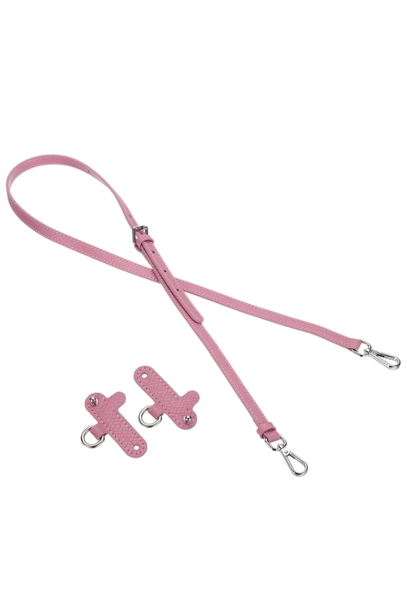 Leather Shoulder Strap, Adjustable Purse Straps Replacement Kit with Clasp for Handbag, Pink