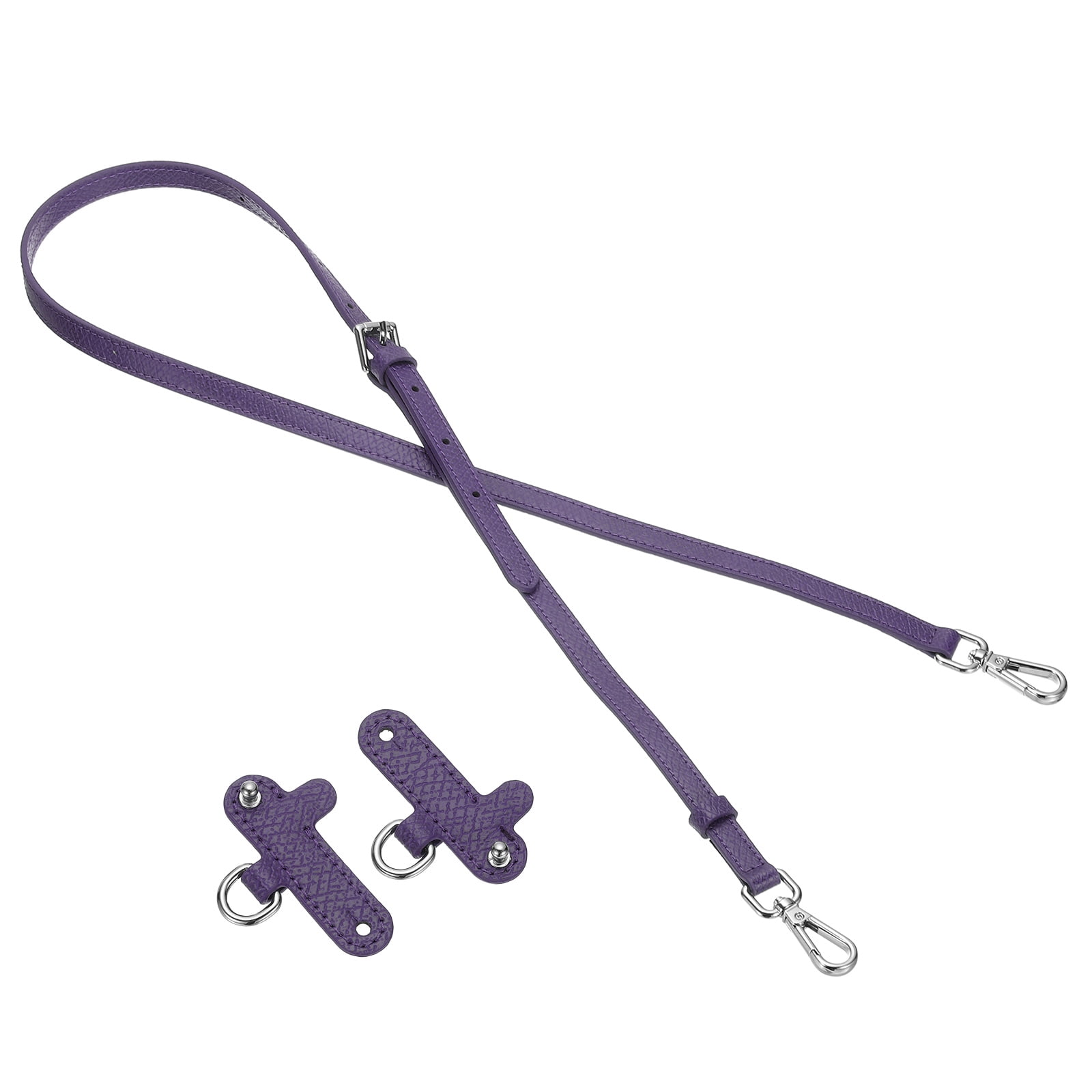 Leather Shoulder Strap, Adjustable Purse Straps Replacement Kit with Clasp for Handbag, Purple