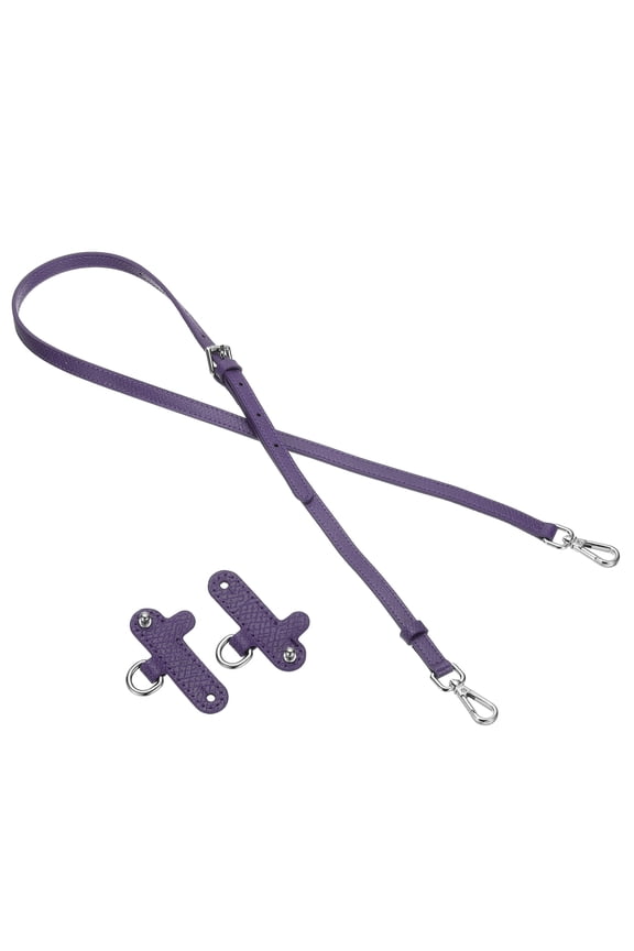 Leather Shoulder Strap, Adjustable Purse Straps Replacement Kit with Clasp for Handbag, Purple