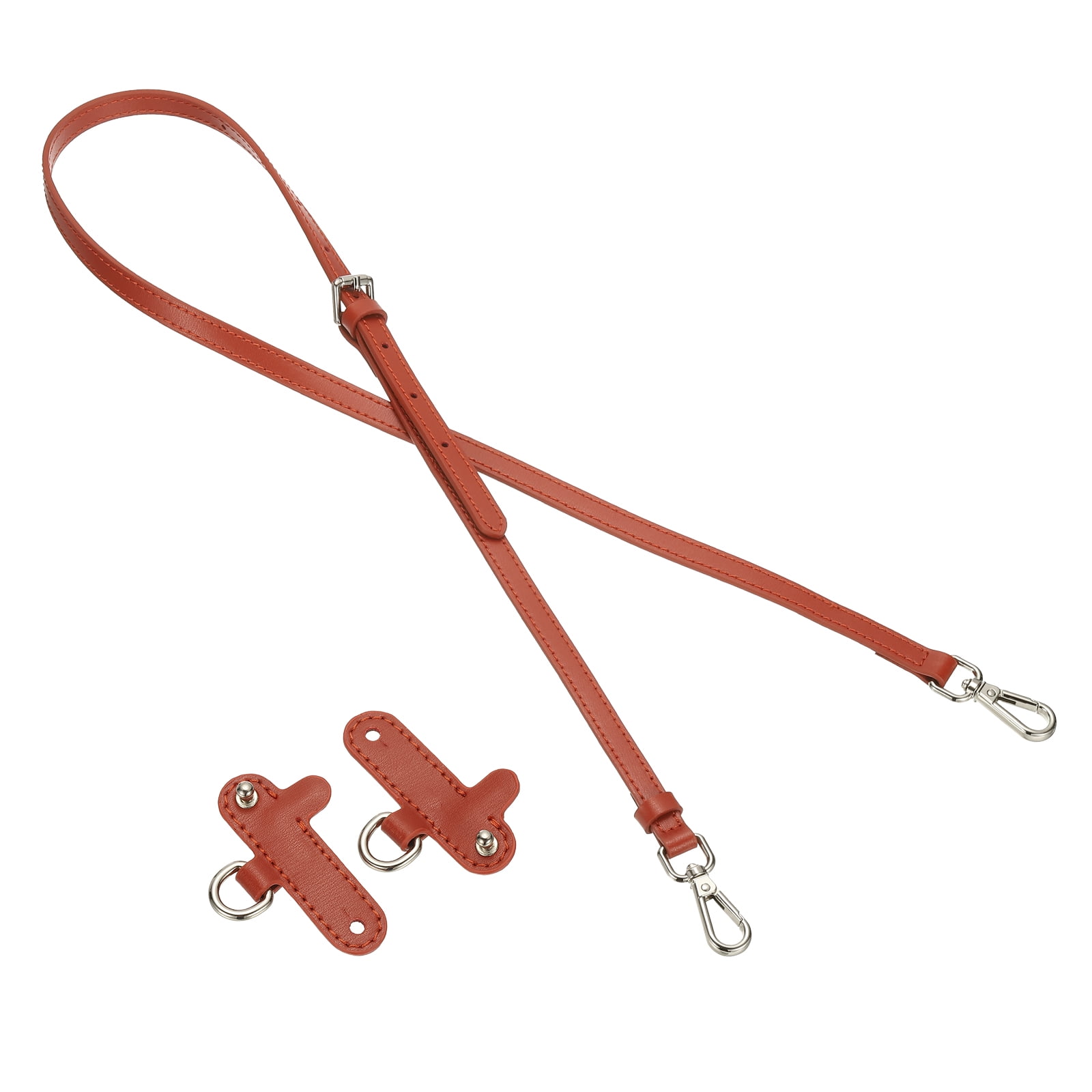 Leather Shoulder Strap, Adjustable Purse Straps Replacement Kit with Clasp for Handbag, Wine Red