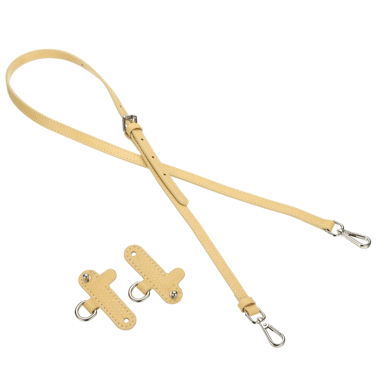 Leather Shoulder Strap, Adjustable Purse Straps Replacement Kit with Clasp for Handbag, Yellow