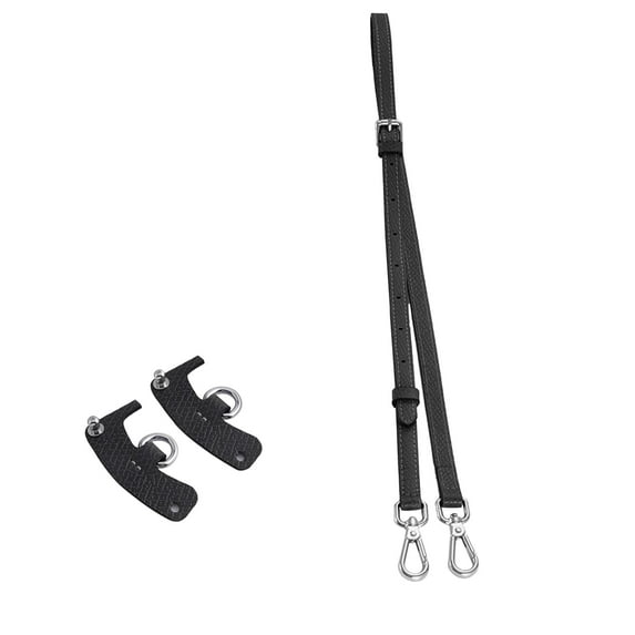 Leather Shoulder Strap Set - Bag & Purse Straps Replacement (Gray)