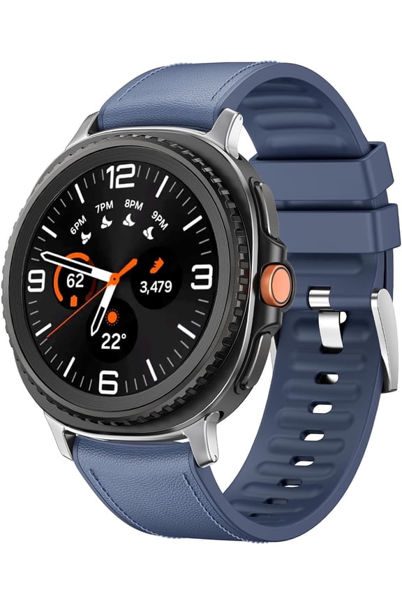 Leather with Silicone Strap Compatible with Samsung Galaxy Watch 8 Classic 46mm Bands, No Gap Leather Strap Replacement Wear-resistant breathable for Galaxy Watch 8 40mm 44mm Women Men