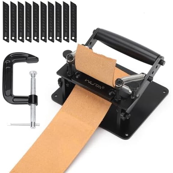 Leather Skiver,Upgraded Manual Leather Skiving Machine with D-Clip,Strap Cutting Thinning Tools,Leather Working Tools Leather Cutting Machine for DIY Leathercraft (Black)$$Art & Craft